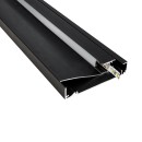 GloboStar® SKIRTINGBOARD-PROFILE 70852-3M Προφίλ Αλουμινίου - Βάση & Ψύκτρα Ταινίας LED με Λευκό Γαλακτερό Κάλυμμα - Επιφανειακή Χρήση για Περβάζι - Πατητό Κάλυμμα - Μαύρο - 3 Μέτρα - Μ300 x Π1.6 x Υ8cm