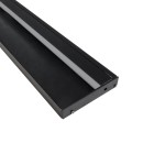 GloboStar® SKIRTINGBOARD-PROFILE 70852-3M Προφίλ Αλουμινίου - Βάση & Ψύκτρα Ταινίας LED με Λευκό Γαλακτερό Κάλυμμα - Επιφανειακή Χρήση για Περβάζι - Πατητό Κάλυμμα - Μαύρο - 3 Μέτρα - Μ300 x Π1.6 x Υ8cm