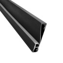 GloboStar® SKIRTINGBOARD-PROFILE 70852-3M Προφίλ Αλουμινίου - Βάση & Ψύκτρα Ταινίας LED με Λευκό Γαλακτερό Κάλυμμα - Επιφανειακή Χρήση για Περβάζι - Πατητό Κάλυμμα - Μαύρο - 3 Μέτρα - Μ300 x Π1.6 x Υ8cm