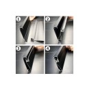 GloboStar® SKIRTINGBOARD-PROFILE 70852-3M Προφίλ Αλουμινίου - Βάση & Ψύκτρα Ταινίας LED με Λευκό Γαλακτερό Κάλυμμα - Επιφανειακή Χρήση για Περβάζι - Πατητό Κάλυμμα - Μαύρο - 3 Μέτρα - Μ300 x Π1.6 x Υ8cm