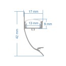 GloboStar® SURFACE-PROFILE 70857-3M Προφίλ Αλουμινίου - Βάση & Ψύκτρα Ταινίας LED με Λευκό Γαλακτερό Κάλυμμα - Επιφανειακή Χρήση Δημιουργίας Κρυφού Φωτισμού - Πατητό Κάλυμμα - Ασημί - 3 Μέτρα - Πακέτο 5 Τεμαχίων - Μ300 x Π1.7 x Υ4.2cm