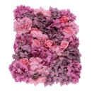 GloboStar® Artificial Garden ROSES STORY PURPLE 78336 Τεχνητό Διακοσμητικό Πάνελ Λουλουδιών - Κάθετος Κήπος σύνθεση Αμβροσία Μ60 x Π40 x Υ6cm