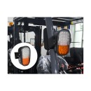 GloboStar® 85455 E57 Mark Σετ 2 x Φανάρια για TOYOTA & UNIVERSAL FORKLIFT Βασικού Φωτισμού για Οχήματα Περονοφόρα - Κλάρκ με Φλας LED 40W DC 10-80V Αδιάβροχα IP6K9K Πορτοκαλί & Ψυχρό Λευκό 6000K  Μ20 x Π8 x Υ12cm