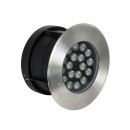 GloboStar® UNDERGROUND-SINA 90571 Χωνευτό Φωτιστικό Σποτ Δαπέδου LED 18W 1620lm 15° DC 24V Αδιάβροχο IP68 Φ20 x Υ11cm Θερμό Λευκό 2700K - Ανοξείδωτο Ατσάλι - 3 Χρόνια Εγγύηση