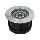 GloboStar® UNDERGROUND-SINA 90571 Χωνευτό Φωτιστικό Σποτ Δαπέδου LED 18W 1620lm 15° DC 24V Αδιάβροχο IP68 Φ20 x Υ11cm Θερμό Λευκό 2700K - Ανοξείδωτο Ατσάλι - 3 Χρόνια Εγγύηση