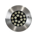 GloboStar® UNDERGROUND-SINA 90573 Χωνευτό Φωτιστικό Σποτ Δαπέδου LED 18W 1530lm 15° DC 24V Αδιάβροχο IP68 Φ20 x Υ11cm RGBW DMX512 - Ανοξείδωτο Ατσάλι - 3 Χρόνια Εγγύηση