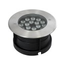 GloboStar® UNDERGROUND-SINA 90573 Χωνευτό Φωτιστικό Σποτ Δαπέδου LED 18W 1530lm 15° DC 24V Αδιάβροχο IP68 Φ20 x Υ11cm RGBW DMX512 - Ανοξείδωτο Ατσάλι - 3 Χρόνια Εγγύηση