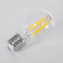 GloboStar® 99083 Λάμπα LED Long Filament E27 A60 Γλόμπος 4W 840lm 360° AC 220-240V IP20 Φ6 x Υ11cm Θερμό Λευκό 2700K με Διάφανο Γυαλί - Pro Series 210lm/W - A Ενεργειακή Κλάση - 3 Χρόνια Εγγύηση