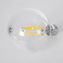 GloboStar® 99084 Λάμπα LED Long Filament E27 G95 Γλόμπος 4W 840lm 360° AC 220-240V IP20 Φ9.5 x Υ13.8cm Θερμό Λευκό 2700K με Διάφανο Γυαλί - Pro Series 210lm/W - A Ενεργειακή Κλάση - 3 Χρόνια Εγγύηση