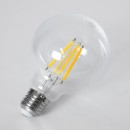 GloboStar® 99084 Λάμπα LED Long Filament E27 G95 Γλόμπος 4W 840lm 360° AC 220-240V IP20 Φ9.5 x Υ13.8cm Θερμό Λευκό 2700K με Διάφανο Γυαλί - Pro Series 210lm/W - A Ενεργειακή Κλάση - 3 Χρόνια Εγγύηση