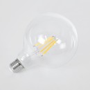 GloboStar® 99085 Λάμπα LED Long Filament E27 G125 Γλόμπος 4W 840lm 360° AC 220-240V IP20 Φ12.5 x Υ13.8cm Θερμό Λευκό 2700K με Διάφανο Γυαλί - Pro Series 210lm/W - A Ενεργειακή Κλάση - 3 Χρόνια Εγγύηση