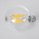 GloboStar® 99088 Λάμπα LED Long Filament E27 G95 Γλόμπος 7W 1470lm 360° AC 220-240V IP20 Φ9.5 x Υ13.8cm Θερμό Λευκό 2700K με Διάφανο Γυαλί - Pro Series 210lm/W - A Ενεργειακή Κλάση - 3 Χρόνια Εγγύηση