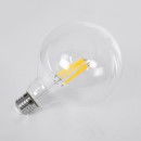 GloboStar® 99089 Λάμπα LED Long Filament E27 G125 Γλόμπος 7W 1470lm 360° AC 220-240V IP20 Φ12.5 x Υ13.8cm Θερμό Λευκό 2700K με Διάφανο Γυαλί - Pro Series 210lm/W - A Ενεργειακή Κλάση - 3 Χρόνια Εγγύηση