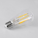 GloboStar® 99090 Λάμπα LED Long Filament E27 ST64 Αχλάδι 7W 1470lm 360° AC 220-240V IP20 Φ6.4 x Υ14.5cm Θερμό Λευκό 2700K με Διάφανο Γυαλί - Pro Series 210lm/W - A Ενεργειακή Κλάση - 3 Χρόνια Εγγύηση