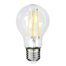 GloboStar® 99091 Λάμπα LED Long Filament E27 A60 Γλόμπος 4W 840lm 360° AC 220-240V IP20 Φ6 x Υ11cm Φυσικό Λευκό 4000K με Διάφανο Γυαλί - Pro Series 210lm/W - A Ενεργειακή Κλάση - 3 Χρόνια Εγγύηση