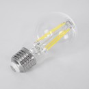 GloboStar® 99091 Λάμπα LED Long Filament E27 A60 Γλόμπος 4W 840lm 360° AC 220-240V IP20 Φ6 x Υ11cm Φυσικό Λευκό 4000K με Διάφανο Γυαλί - Pro Series 210lm/W - A Ενεργειακή Κλάση - 3 Χρόνια Εγγύηση