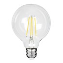 GloboStar® 99092 Λάμπα LED Long Filament E27 G95 Γλόμπος 4W 840lm 360° AC 220-240V IP20 Φ9.5 x Υ13.8cm Φυσικό Λευκό 4000K με Διάφανο Γυαλί - Pro Series 210lm/W - A Ενεργειακή Κλάση - 3 Χρόνια Εγγύηση