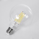 GloboStar® 99092 Λάμπα LED Long Filament E27 G95 Γλόμπος 4W 840lm 360° AC 220-240V IP20 Φ9.5 x Υ13.8cm Φυσικό Λευκό 4000K με Διάφανο Γυαλί - Pro Series 210lm/W - A Ενεργειακή Κλάση - 3 Χρόνια Εγγύηση