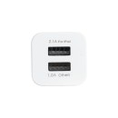 GloboStar® 79701 Φορτιστής Πρίζας Charger 1x Type-A USB Port 1.0 & 1x Type-A USB Port 2.1 For IPad DC 5V 3.1A Max 15W