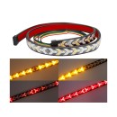 GloboStar® 81735 Car Backlit LED Strip Εύκαμπτη Ταινία 150cm Σήμανσης DRL Αυτοκινήτου 3 Προγραμμάτα Φωτισμού LED SMD 5050 12W DC 9-30V Αδιάβροχη IP65 Πορτοκαλί - Κόκκινο - 2 Χρόνια Εγγύηση