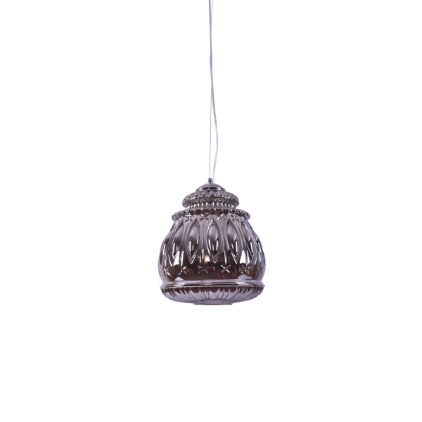 SE4344-01b ROZA PENDANT SMOKE GLASS E4