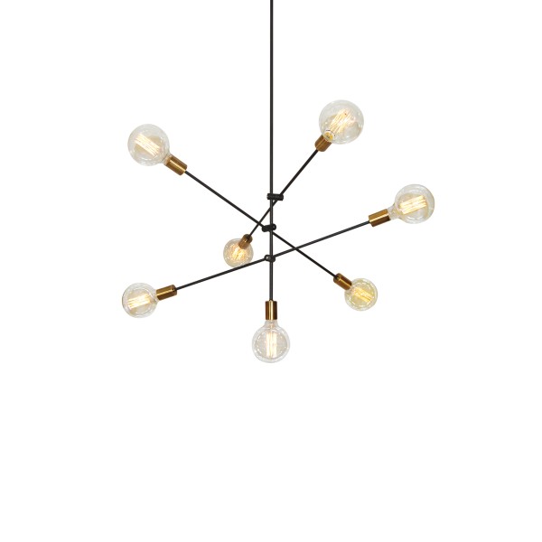 SE 136-7 CODY PENDANT BLACK & BRUSHED BRASS Δ4