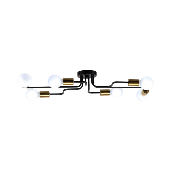 KQ 2633/6 MILES BLACK AND BRASS GOLD CEILING LAMP Δ3