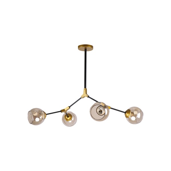 KQ 51454/4 CONELLY BLACK, BRASS AND HONEY PENDANT Ζ3