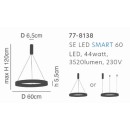 SE LED SMART 60 AMAYA PENDANT BLACK Δ5