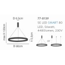 SE LED SMART 80 AMAYA PENDANT BLACK Δ5