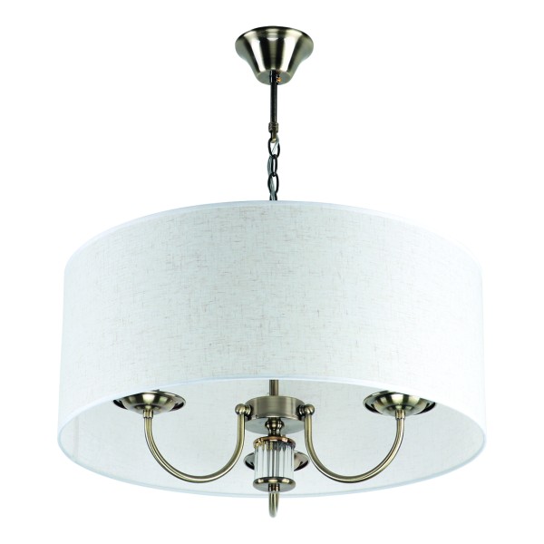 KQ 9015-3A PARIL ANTIQUE BRASS PENDANT BEIGE SHADES Γ3