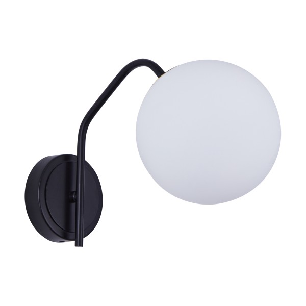 SE21-BL-25 FLAKE BLACK WALL LAMP OPAL GLASS Β1