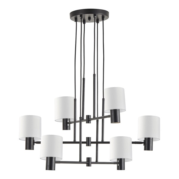 SE21-BL-100-SH1 ADEPT BLACK PENDANT WHITE SHADE+