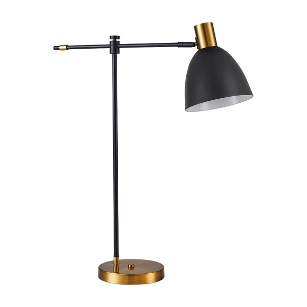 SE21-GM-36-MS2 ADEPT TABLE LAMP Gold Matt and Black Metal Table Lamp Black Metal Shade+