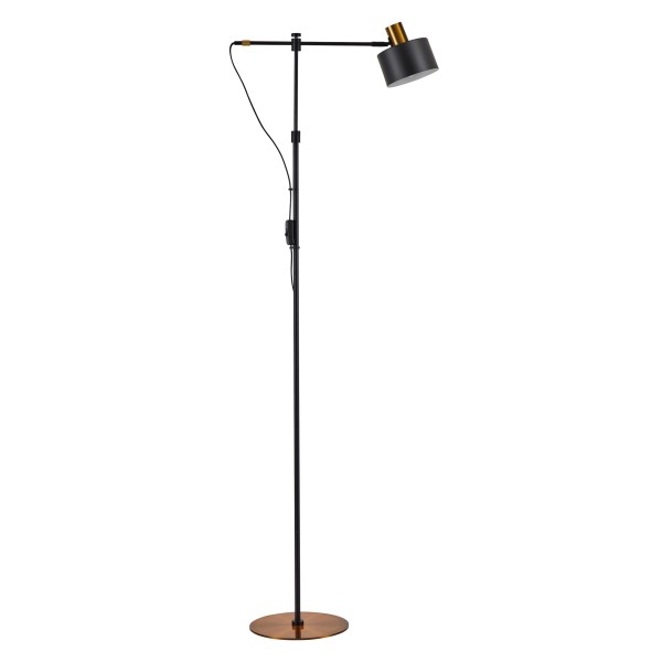 SE21-GM-39-MS1 ADEPT FLOOR LAMP Gold Matt and Black Metal Floor Lamp Black Metal Shade+