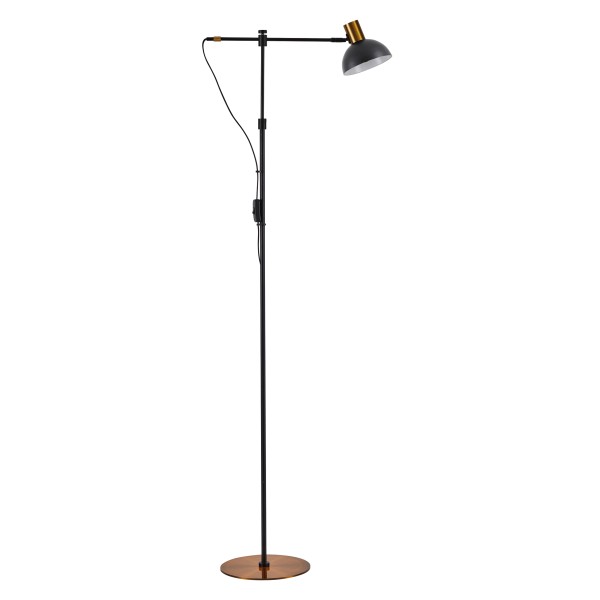 SE21-GM-39-MS3 ADEPT FLOOR LAMP Gold Matt and Black Metal Floor Lamp Black Metal Shade+