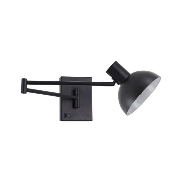 SE21-BL-52-MS3 ADEPT WALL LAMP Black Wall Lamp with Switcher and Black Metal Shade+