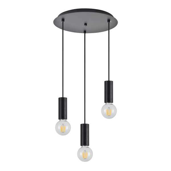 SE21-BL-4-3BL ADEPT TUBE Black Pendant+