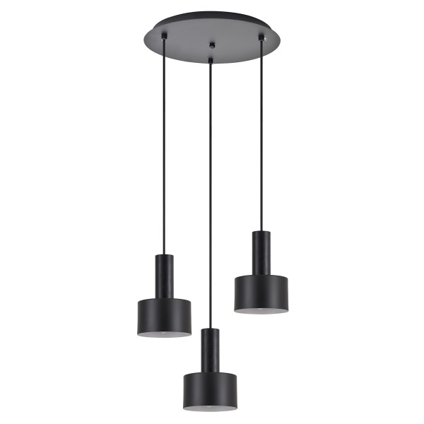 SE21-BL-4-3BL-MS1 ADEPT TUBE Black Pendant Black Metal Shade+