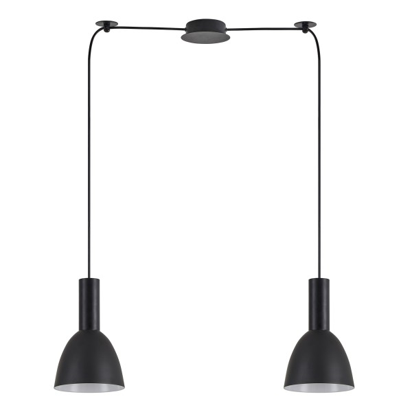 SE21-BL-4-BL2-MS2 ADEPT TUBE Black Pendant Black Metal Shade+