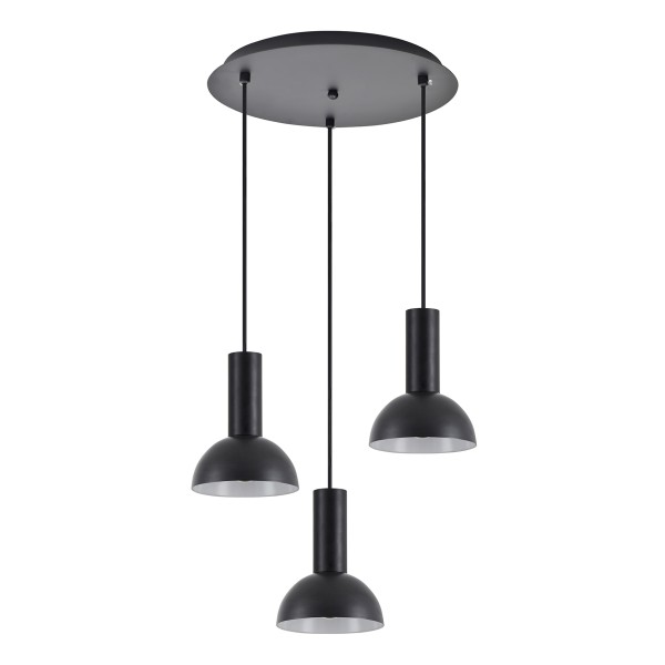 SE21-BL-4-3BL-MS3 ADEPT TUBE Black Pendant Black Metal Shade+