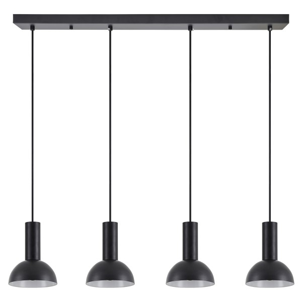 SE21-BL-4-4BL-MS3 ADEPT TUBE Black Pendant Black Metal Shade+