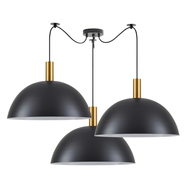 SE21-GM-4-BL3-MS50 ADEPT TUBE Gold Matt Pendant Black Metal Shade+