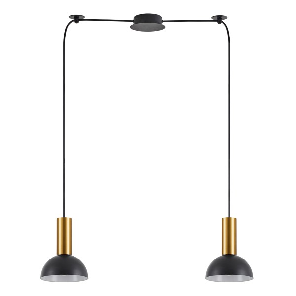 SE21-GM-4-BL2-MS3 ADEPT TUBE Gold Matt Pendant Black Metal Shade+