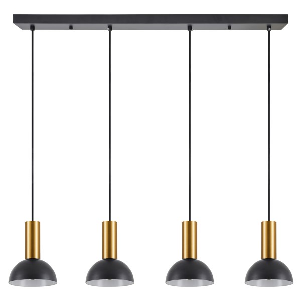 SE21-GM-4-4BL-MS3 ADEPT TUBE Gold Matt Pendant Black Metal Shade+