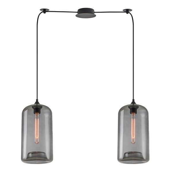 SE21-SM-19-30-BL2+ FEINT Smoked Glass Pendant+