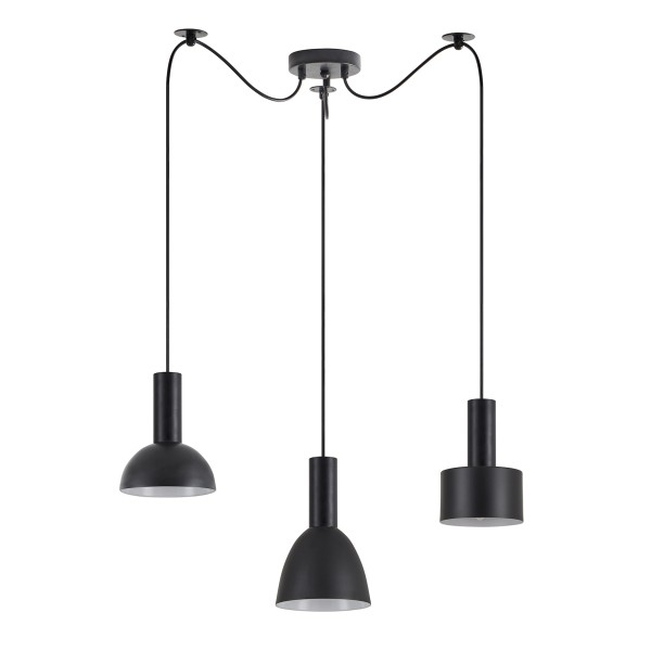 SE21-BL-4-BL3-MS12 ADEPT FLEX Black Pendant Black Metal Shade+