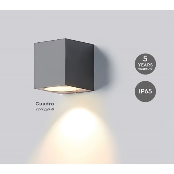 SE-WL-S1-DG CUADRO DOWN WALL LAMP GU10 DARK GREY