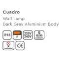 SE-WL-S1-DG CUADRO DOWN WALL LAMP GU10 DARK GREY