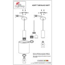 SE21-BL-4-BL3-SH12 ADEPT FLEX Black Pendant White, Grey, Brown Fabric Shade+